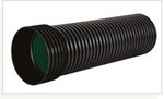 PP K2-KAN DN/ID 600x6000 SN8 culvert pipe, corrugated socket, 2-layer, without gasket, black color (with green inner layer)